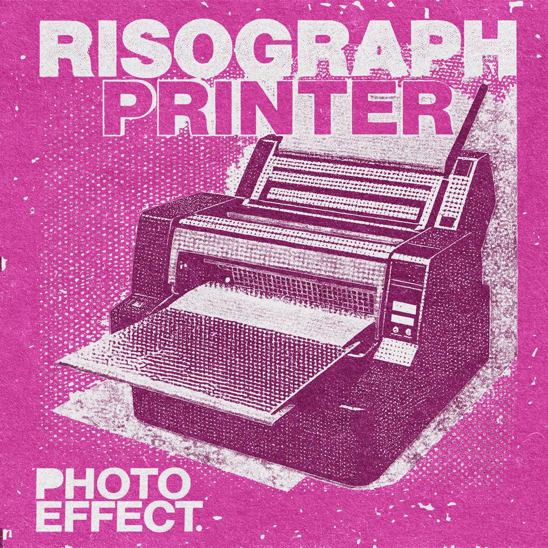 Risograph Printer Photo Effect
