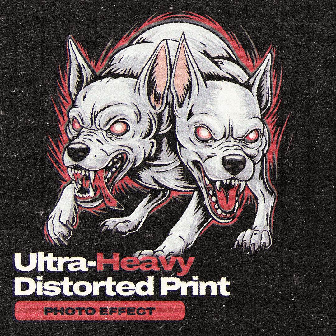 Ultra Heavy Distorted Print Photo Effect
