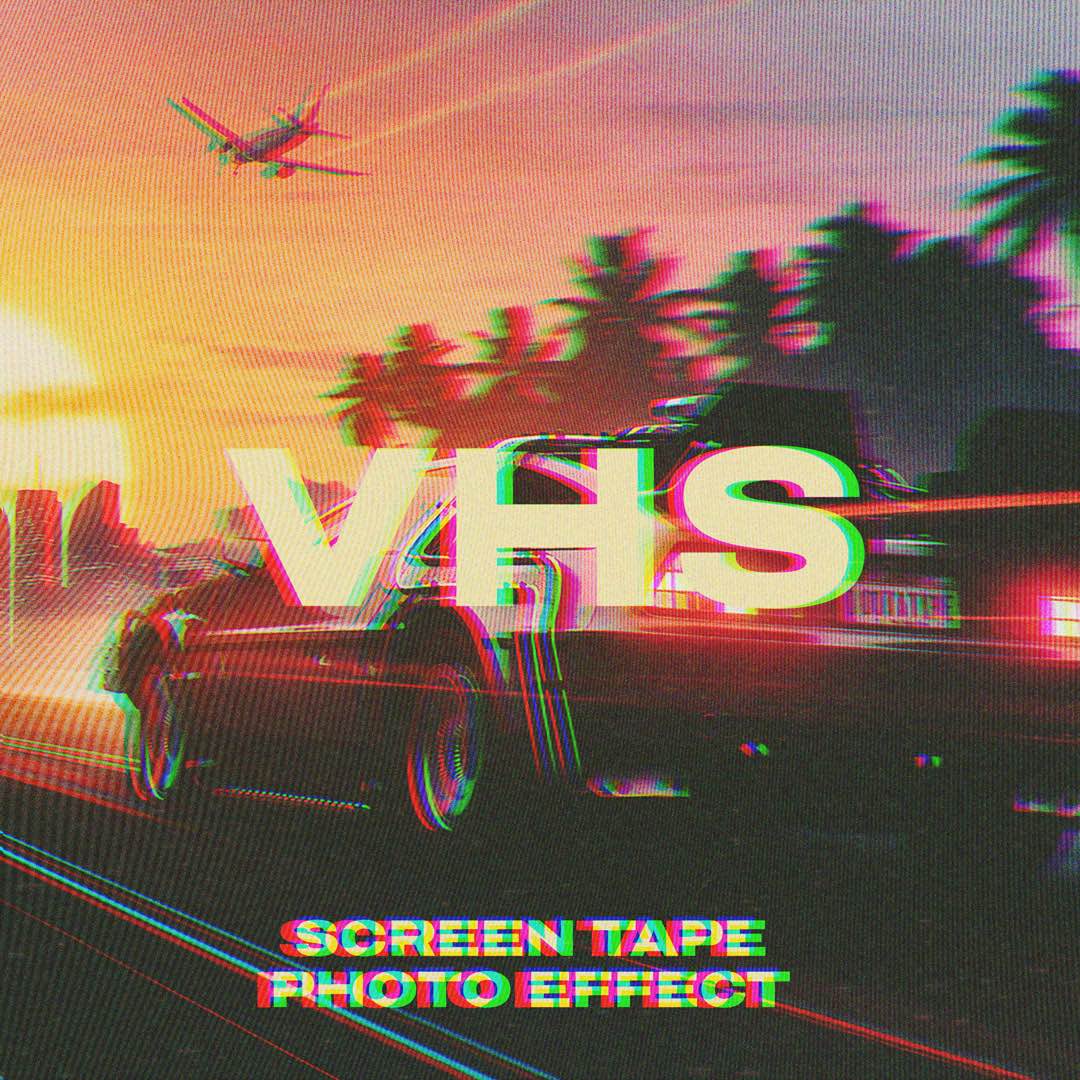VHS Screen Tape Photo Effect