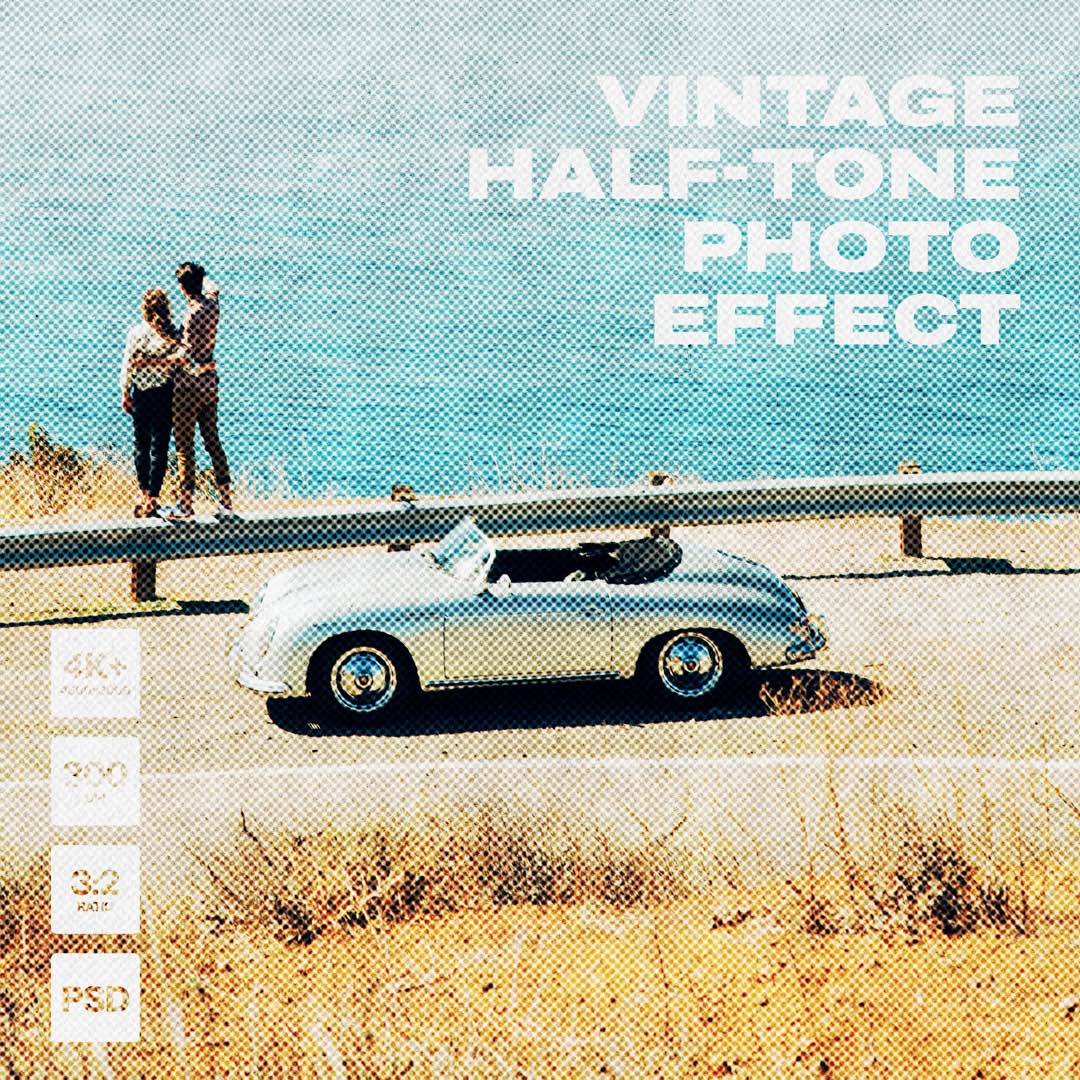 Vintage Halftone Photo Effect